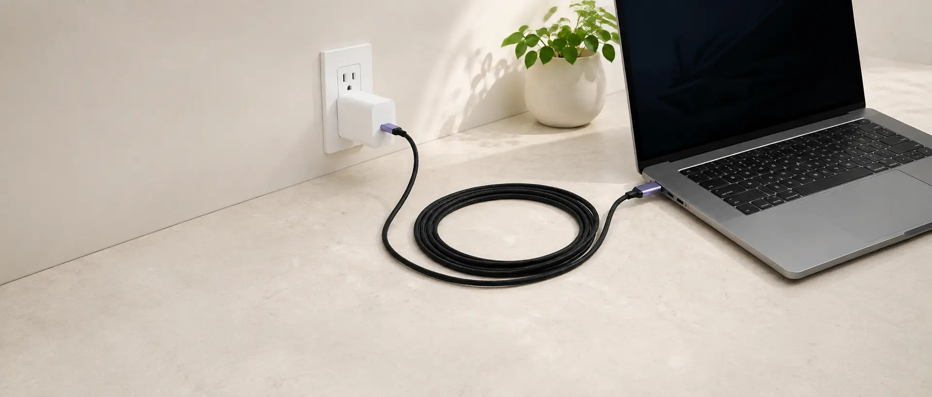 100W USB-C to USB-C fast charging cable for laptop