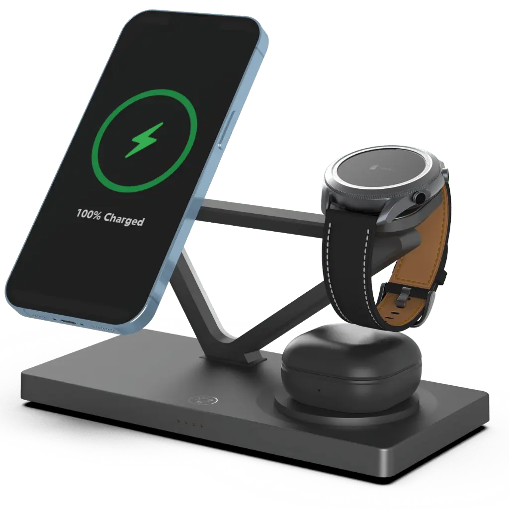 Fast Magnetic Charging Dock 3 in 1 Wireless Charger for Samsung Devices
