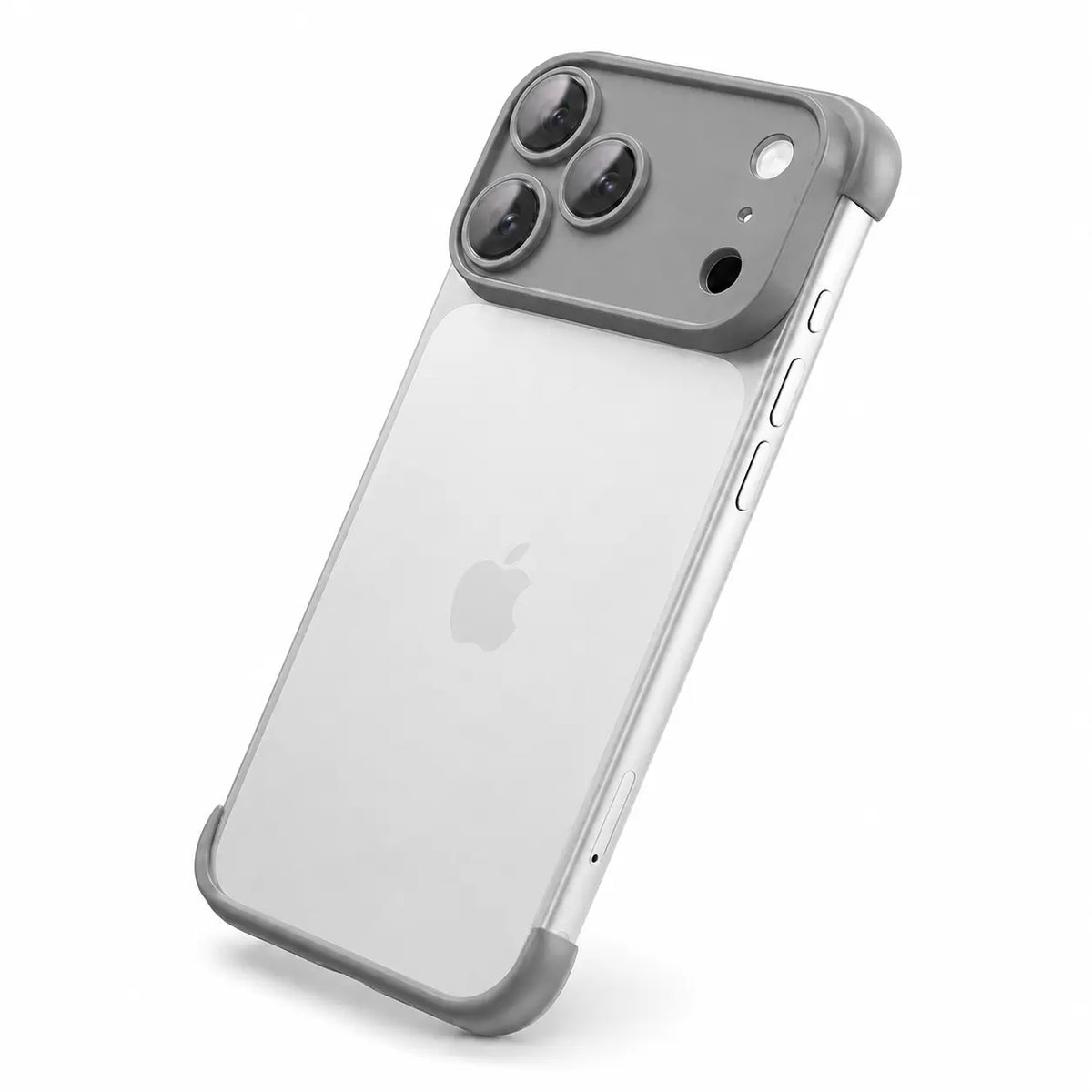 Gray minimal phone bumper with an open back and camera protection #color_Slate Gray