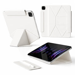 Magnetic origami-style iPad case with foldable stand design