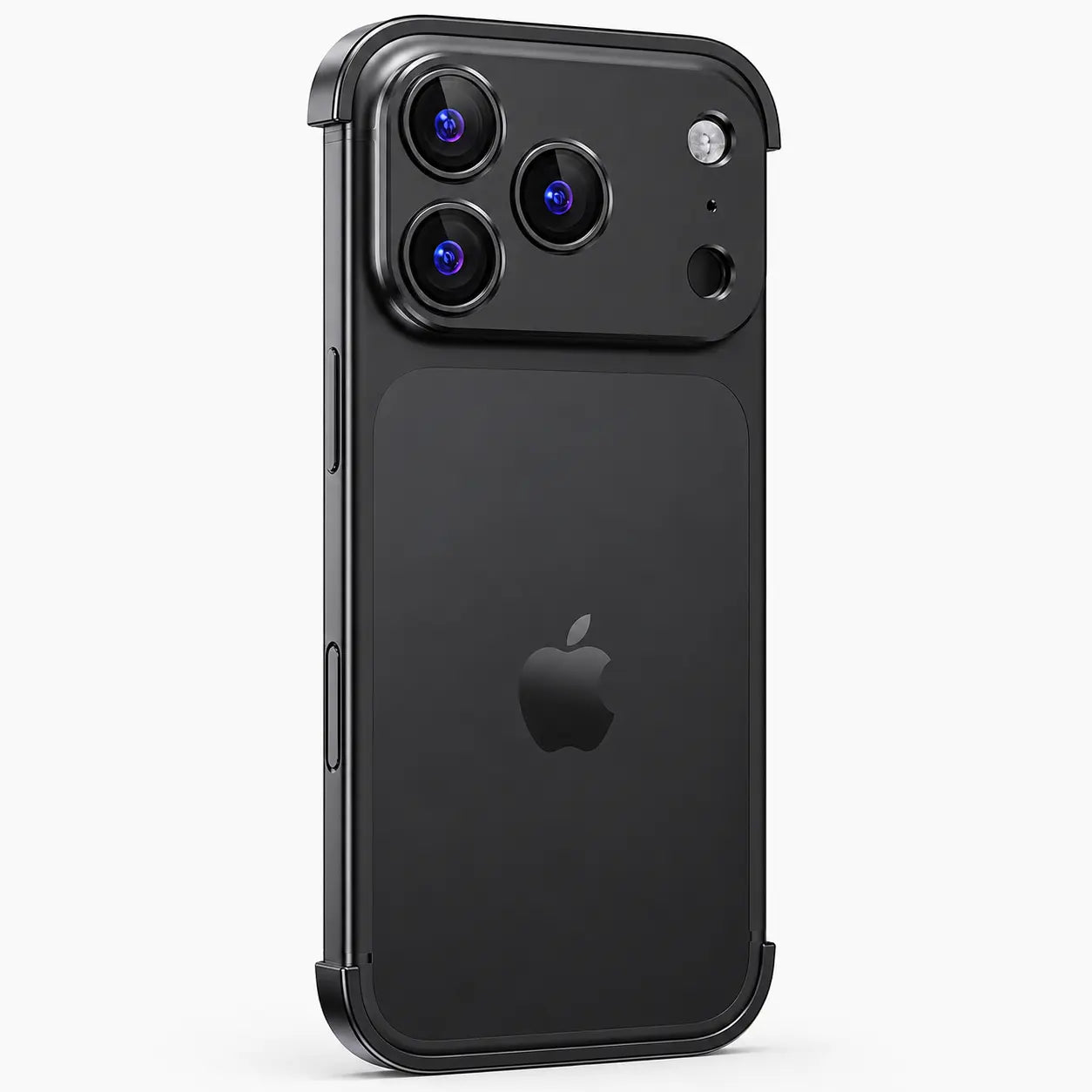 Minimal open-back metal phone bumper #color_Midnight Black