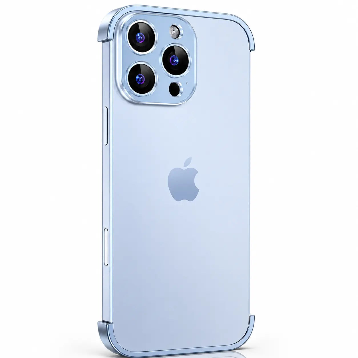 Minimal open-back metal phone bumper #color_Light Blue