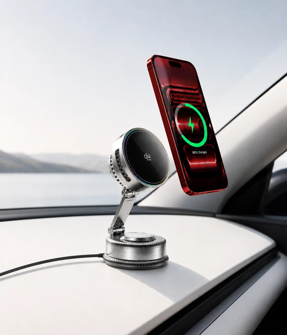 Magnetic wireless car charger for iPhone