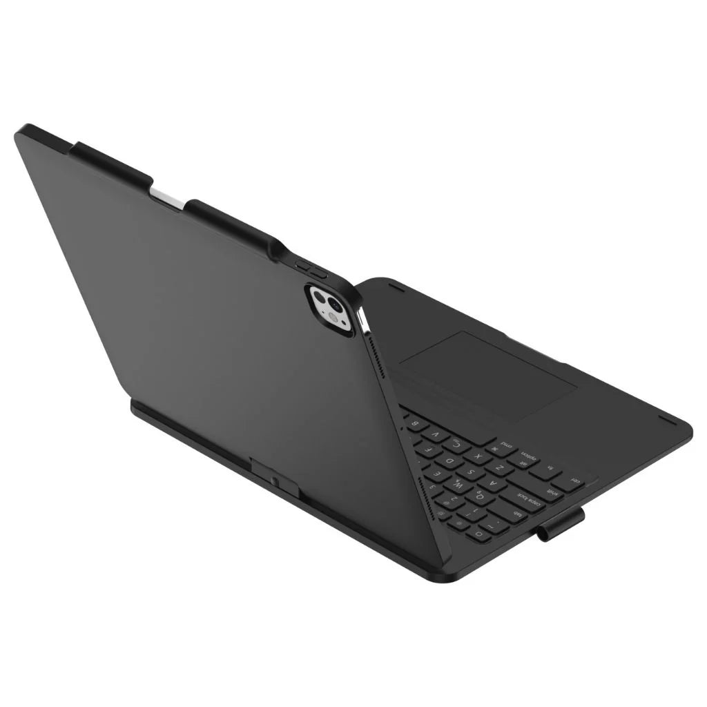 Midnight Black rotating tablet keyboard case shown from a product angle #color_Midnight Black