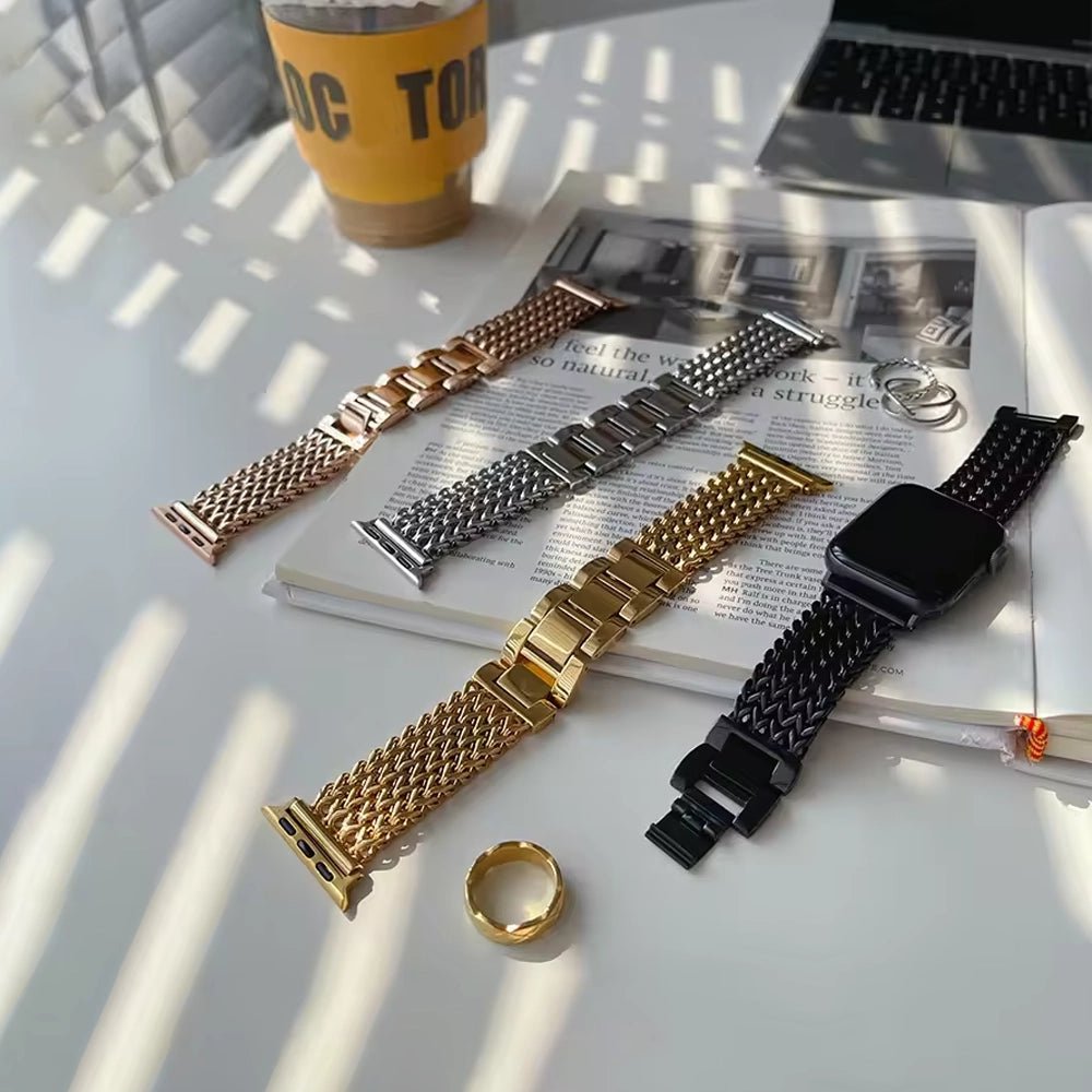 Women’s Woven Stainless Steel Bracelet Band for Apple Watch